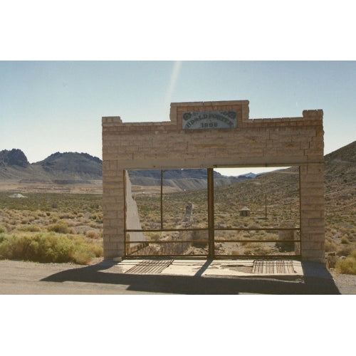 The front of the Porter Brothers store, once a leading mercantile firm of Rhyolite.