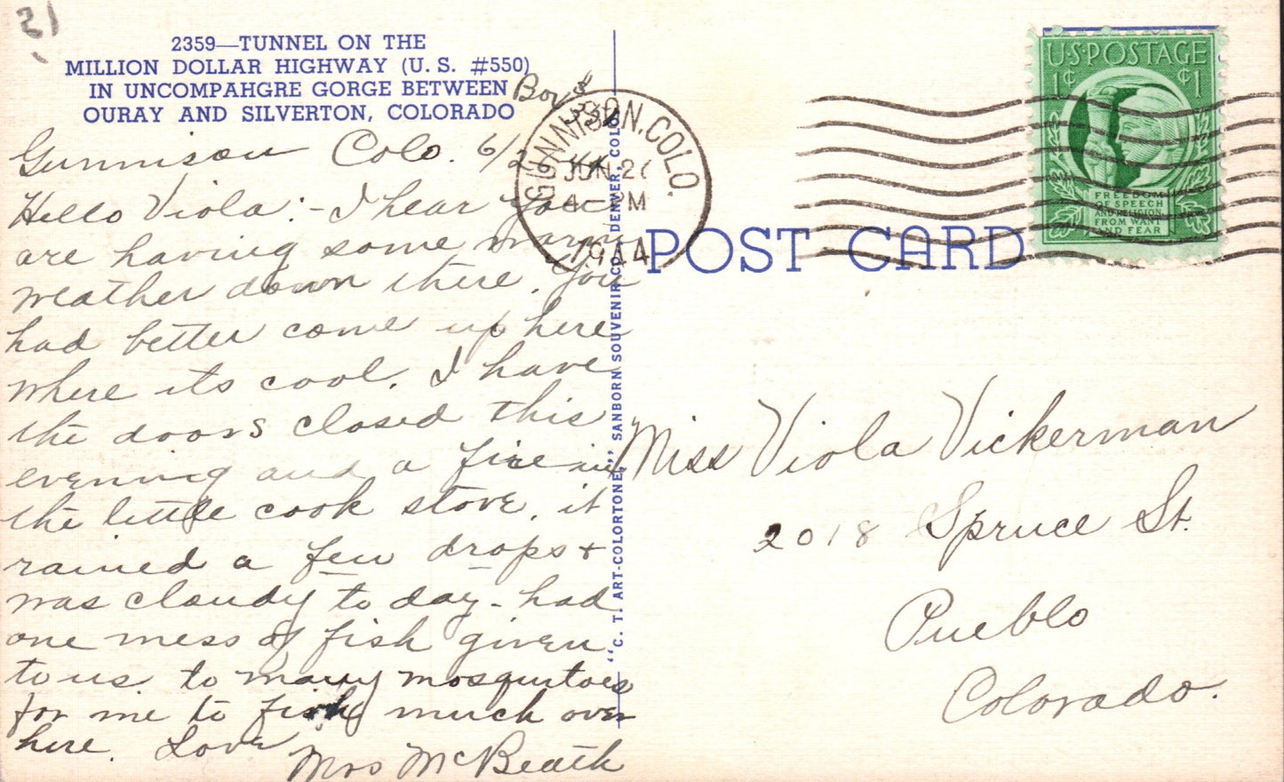 Gunnison County, CO (11 items) SOLD