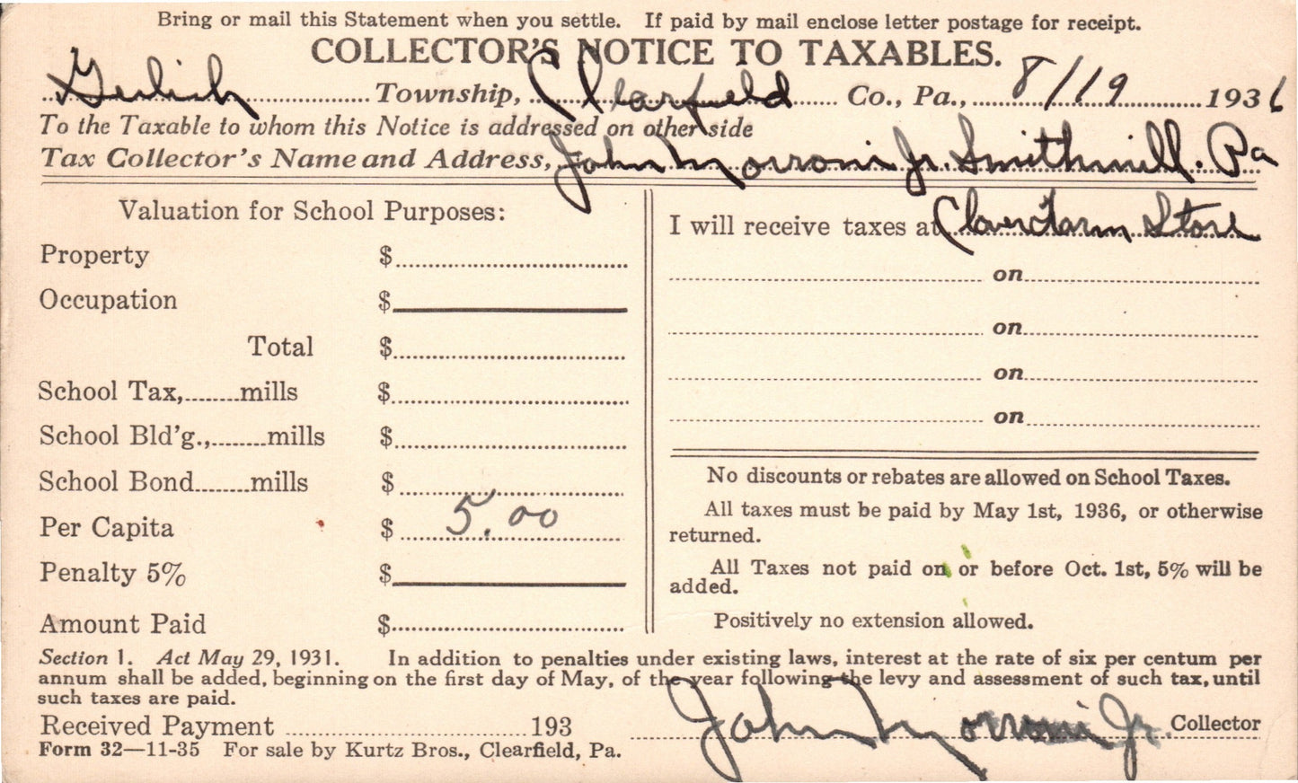 Clearfield County, PA (21 items)