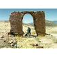 Archway ruin in Delamar NV with author and faithful dog Charley