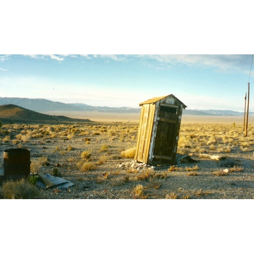 A Gold Point outhouse offers an expansive view in this 2003 photo 